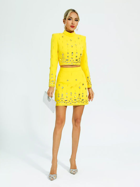 TINK TOP + SKIRT SET IN YELLOW