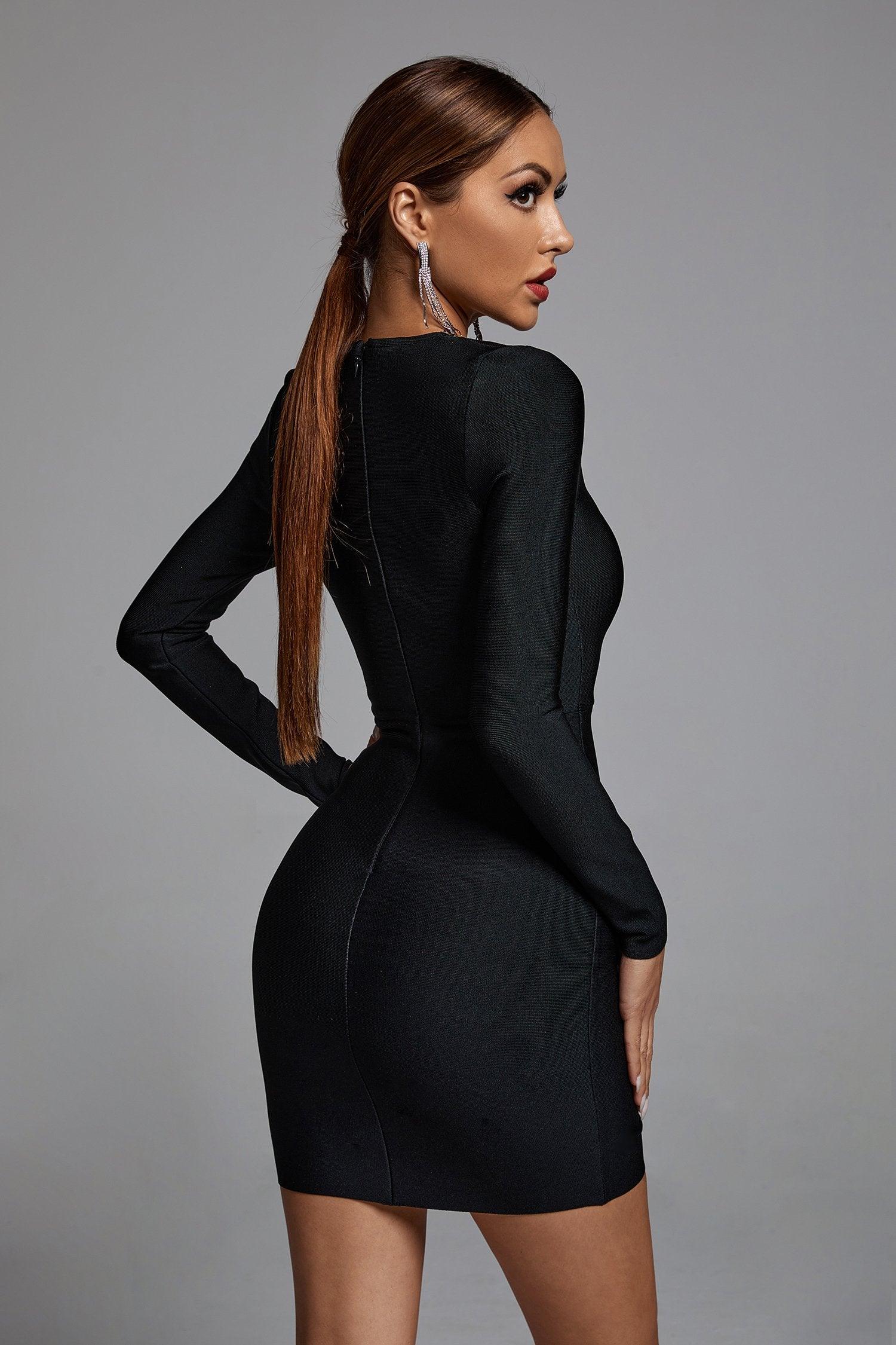 Marisol mini dress in black, Back side