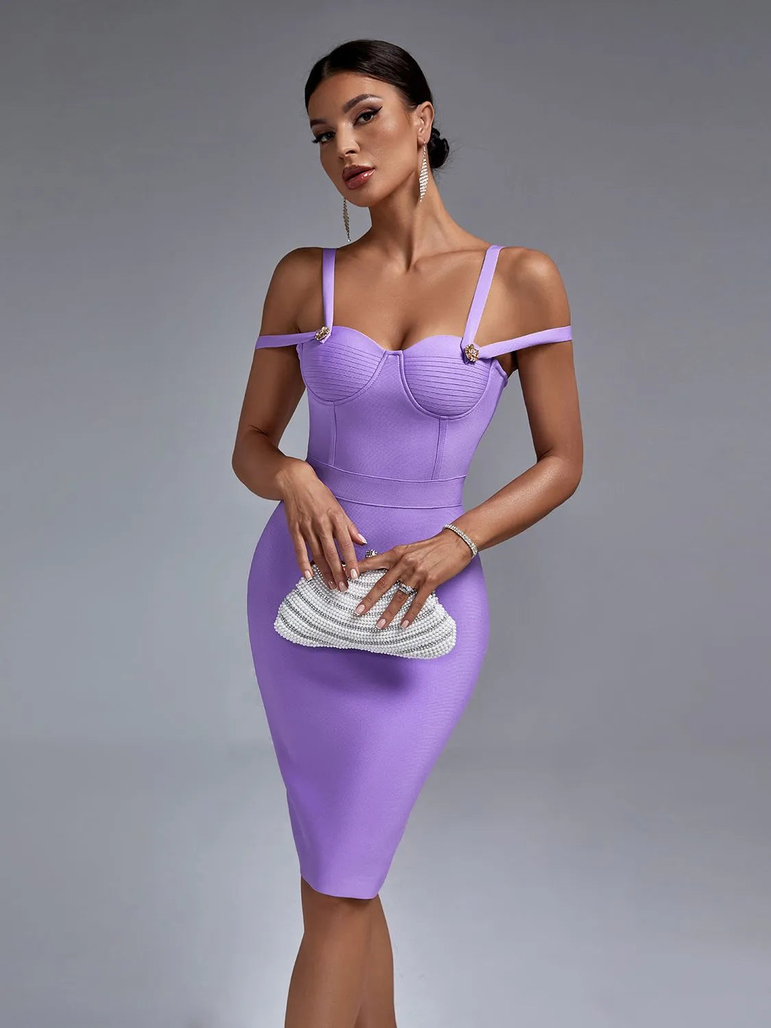 Lalaine dress in purple, Front side 2