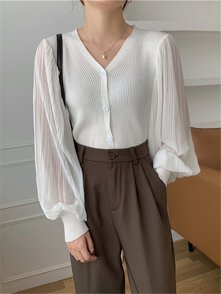 Adela blouse in white, Frotn side 2